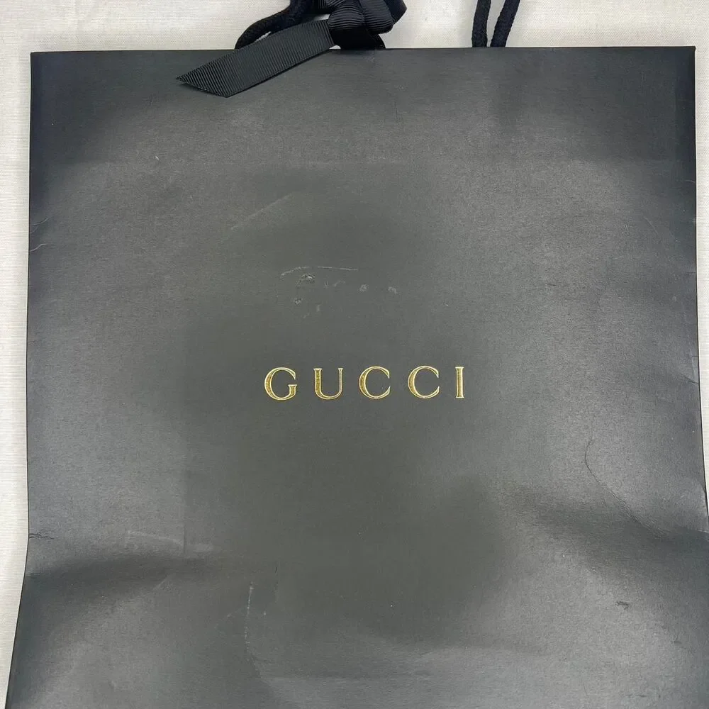 *EMPTY* Gucci Women's Black and Gold shopper Bag